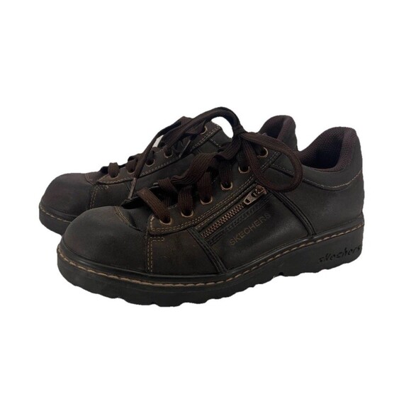 Vintage Skechers Platform Jammers Chunky Lug Sole Shoes Women Size 8 Zipper Y2K - Picture 1 of 13